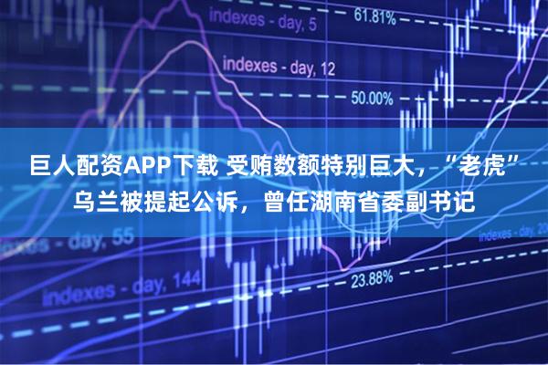 巨人配资APP下载 受贿数额特别巨大，“老虎”乌兰被提起公诉，曾任湖南省委副书记